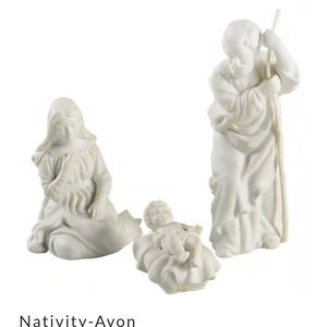 White Nativity Figurine Set